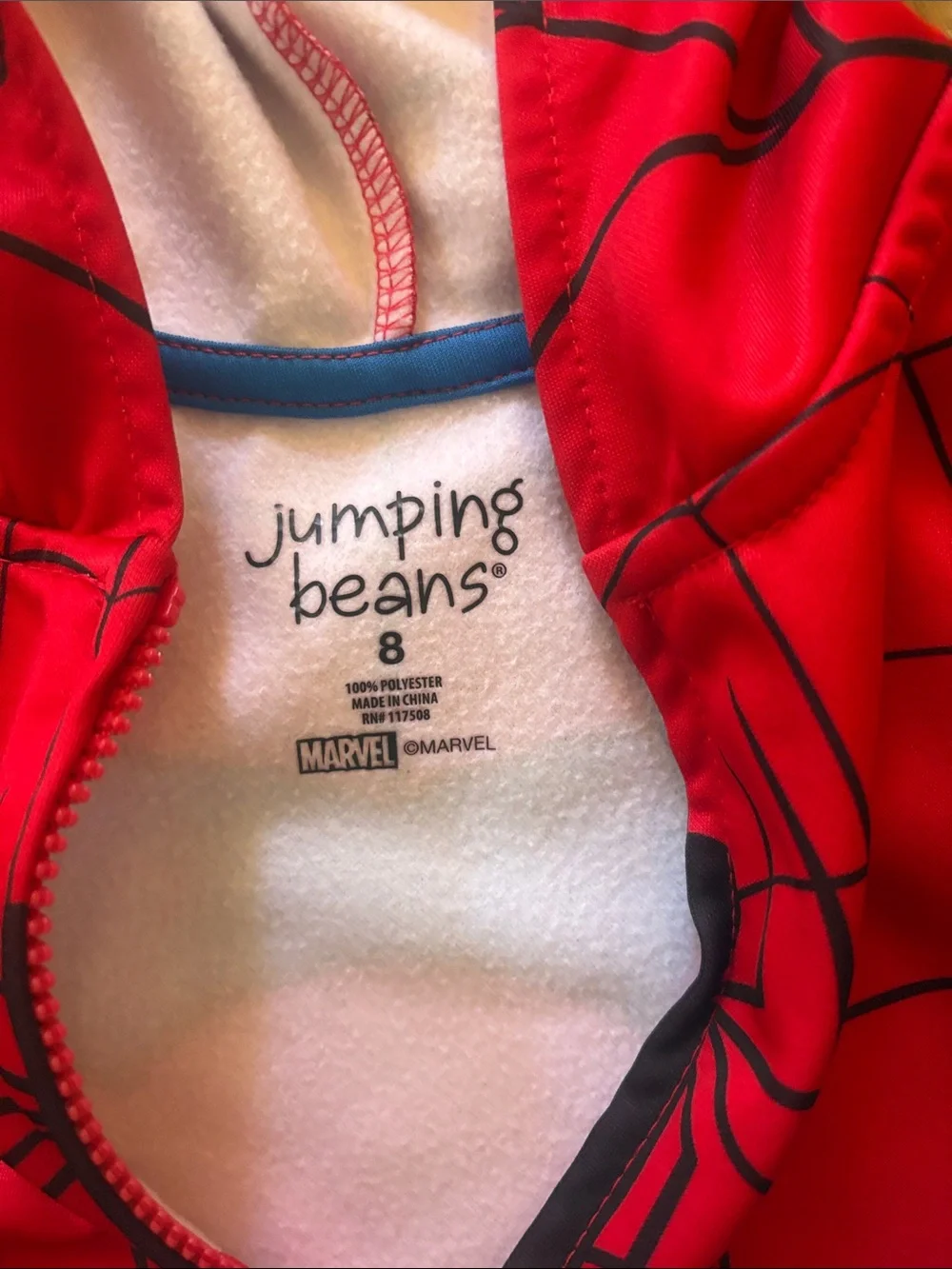 Marvel Spider-Man Red and Blue Hoodie Costume Jacket - Picture 3 of 4